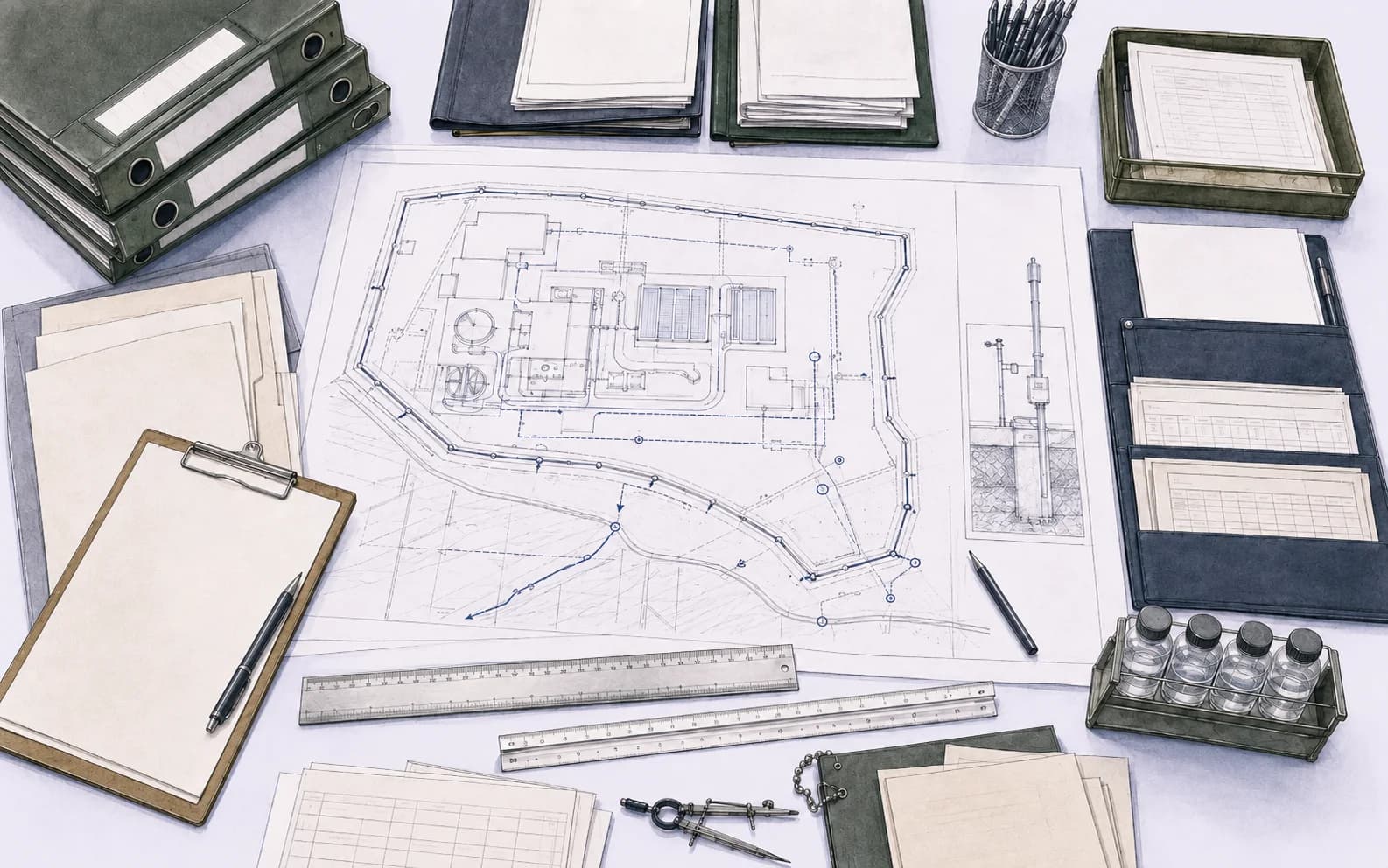 Illustration of an environmental compliance site review